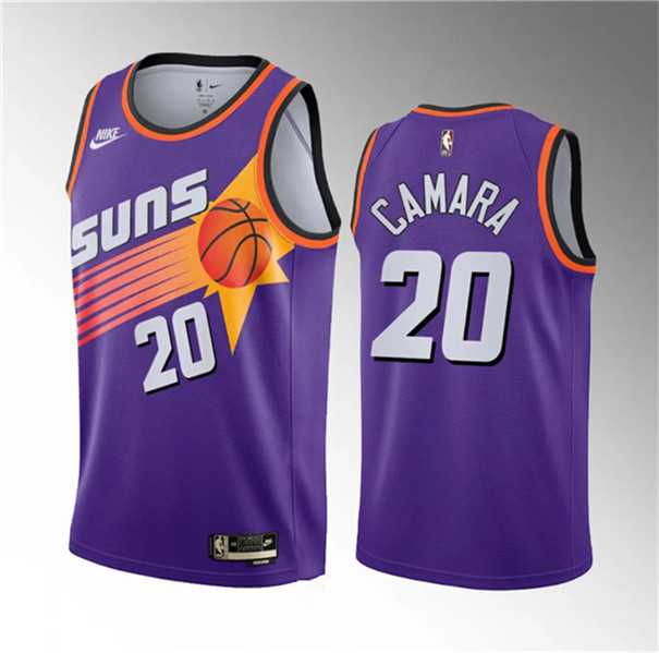 Men's Phoenix Suns #20 Toumani Camara Purple 2023 Draft Classic Edition Stitched Basketball Jersey Dzhi